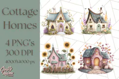 Whimsical Cottagecore Cottage PNG Clipart, Fairy House Png Product Image 1