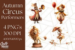 Autumn Circus Performers Clipart Vintage Characters PNG Product Image 1