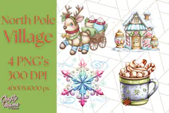 Christmas North Pole Village PNG Clipart, Cute Holiday Art Product Image 1