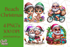 Summer Christmas Clipart PNG, Tropical Holiday Art Clip Art Product Image 1