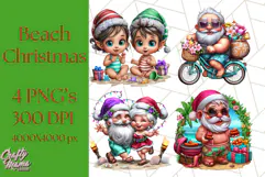 Summer Christmas Clipart PNG, Tropical Holiday Art Clip Art Product Image 1