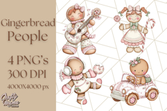 Gingerbread People Clipart, Cute Cookie PNG Illustrations Product Image 1