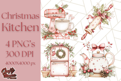 Christmas Cottagecore Kitchen Clipart PNG, Holiday Decor Product Image 1