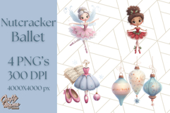 Nutcracker Ballet Clipart, Holiday Ballerina PNG Art Product Image 1