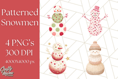 Patterned Snowman Silhouette PNG Clipart Product Image 1