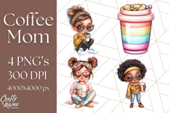 Sassy Mom Coffee PNG Clipart, Messy Bun Mom Life PNGs Product Image 1
