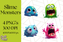 Slime Monster Clipart, Colorful Goo Graphics Png Product Image 1