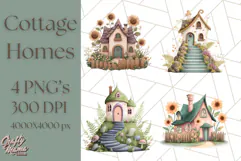 Whimsical Cottagecore Cottage PNG Clipart, Fairy House Png Product Image 1
