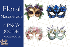 Vintage Garden Masquerade Floral Eye Mask PNG Clipart Product Image 1