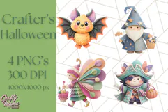 Kawaii Halloween Clipart Cute Kids and Candy Elements Png Product Image 1