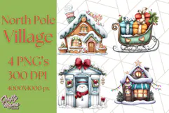 Christmas North Pole Village PNG Clipart, Cute Holiday Art Product Image 1