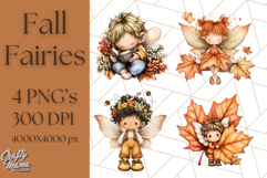 Fall Fairy Clipart PNG, Autumn Fairy People With Wings Product Image 1