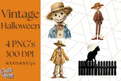 Vintage Halloween PNG Clipart, 1950s Retro Graphics Clip Art Product Image 1