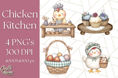 Cottagecore Kitchen Chicken Clipart PNG, Fairytale Style Product Image 1