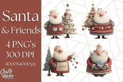Santa Claus Clipart, North Pole Holiday PNG Graphics Product Image 1