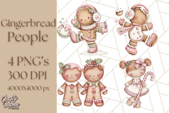 Gingerbread People Clipart, Cute Cookie PNG Illustrations Product Image 1