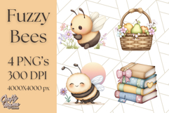 Adorable Bee Clipart PNG, Cute Bees and Accessories PNG Product Image 1