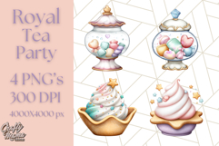 Princess Tea Party PNG Clipart with Teacups &amp; Fancy Treats Product Image 1