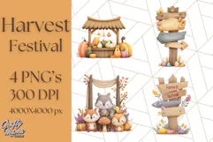 Woodland Autumn Animals PNG Clipart for Fall & Harvest Product Image 1