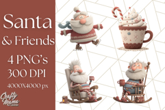 Santa Claus Clipart, North Pole Holiday PNG Graphics Product Image 1
