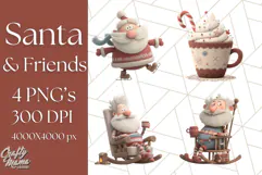 Santa Claus Clipart, North Pole Holiday PNG Graphics Product Image 1