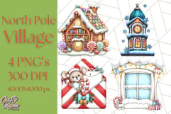 Christmas North Pole Village PNG Clipart, Cute Holiday Art Product Image 1