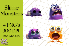 Slime Monster Clipart, Colorful Goo Graphics Png Product Image 1
