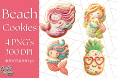 Summer Cookie Character PNG, Cute Beach Clipart Tropical Png Product Image 1