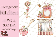 Cottagecore Kitchen Clipart, Vintage Country Floral Kitchen Product Image 1