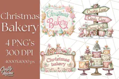 Christmas Sweet Shoppe Clipart PNG, Pastel Bakery Art Product Image 1