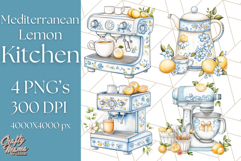 Mediterranean Cottagecore Kitchen PNG Clipart with Lemons Product Image 1