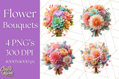 Pastel Flower Bouquet PNG Clipart, Elegant Floral Art Product Image 1