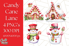 Peppermint Candy Cane Clipart PNG, Christmas Sweet Street Product Image 1