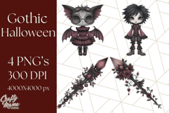 Gothic Halloween Clipart Dark Aesthetic PNG, Halloween Png Product Image 1