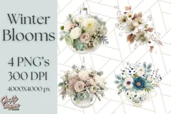 Whimsy Winter Florals Clipart PNG, Christmas Png Clipart Product Image 1