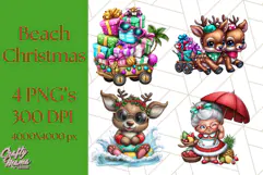 Summer Christmas Clipart PNG, Tropical Holiday Art Clip Art Product Image 1