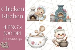 Cottagecore Kitchen Chicken Clipart PNG, Fairytale Style Product Image 1
