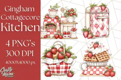 Cottagecore Strawberry Kitchen PNG Clipart, Retro Fruit Png Product Image 1