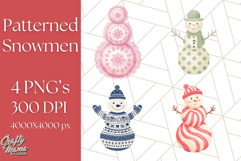 Patterned Snowman Silhouette PNG Clipart Product Image 1