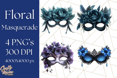 Vintage Garden Masquerade Floral Eye Mask PNG Clipart Product Image 1