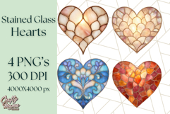 Stained Glass Heart PNG Clipart in Pastel and Bright Colors Product Image 1