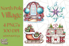 Christmas North Pole Village PNG Clipart, Cute Holiday Art Product Image 1