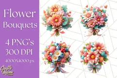 Pastel Flower Bouquet PNG Clipart, Elegant Floral Art Product Image 1