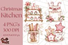 Christmas Cottagecore Kitchen Clipart PNG, Holiday Decor Product Image 1
