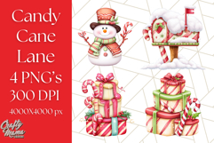 Peppermint Candy Cane Clipart PNG, Christmas Sweet Street Product Image 1
