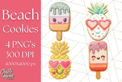 Summer Cookie Character PNG, Cute Beach Clipart Tropical Png Product Image 1