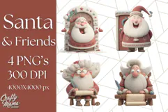 Santa Claus Clipart, North Pole Holiday PNG Graphics Product Image 1