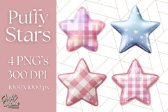 Cute Puffy Star Clipart PNG, 3D Glossy Pastel Stars Clip Art Product Image 1