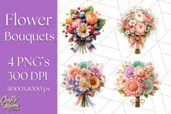 Pastel Flower Bouquet PNG Clipart, Elegant Floral Art Product Image 1