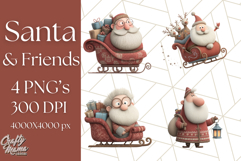 Santa Claus Clipart, North Pole Holiday PNG Graphics Product Image 1